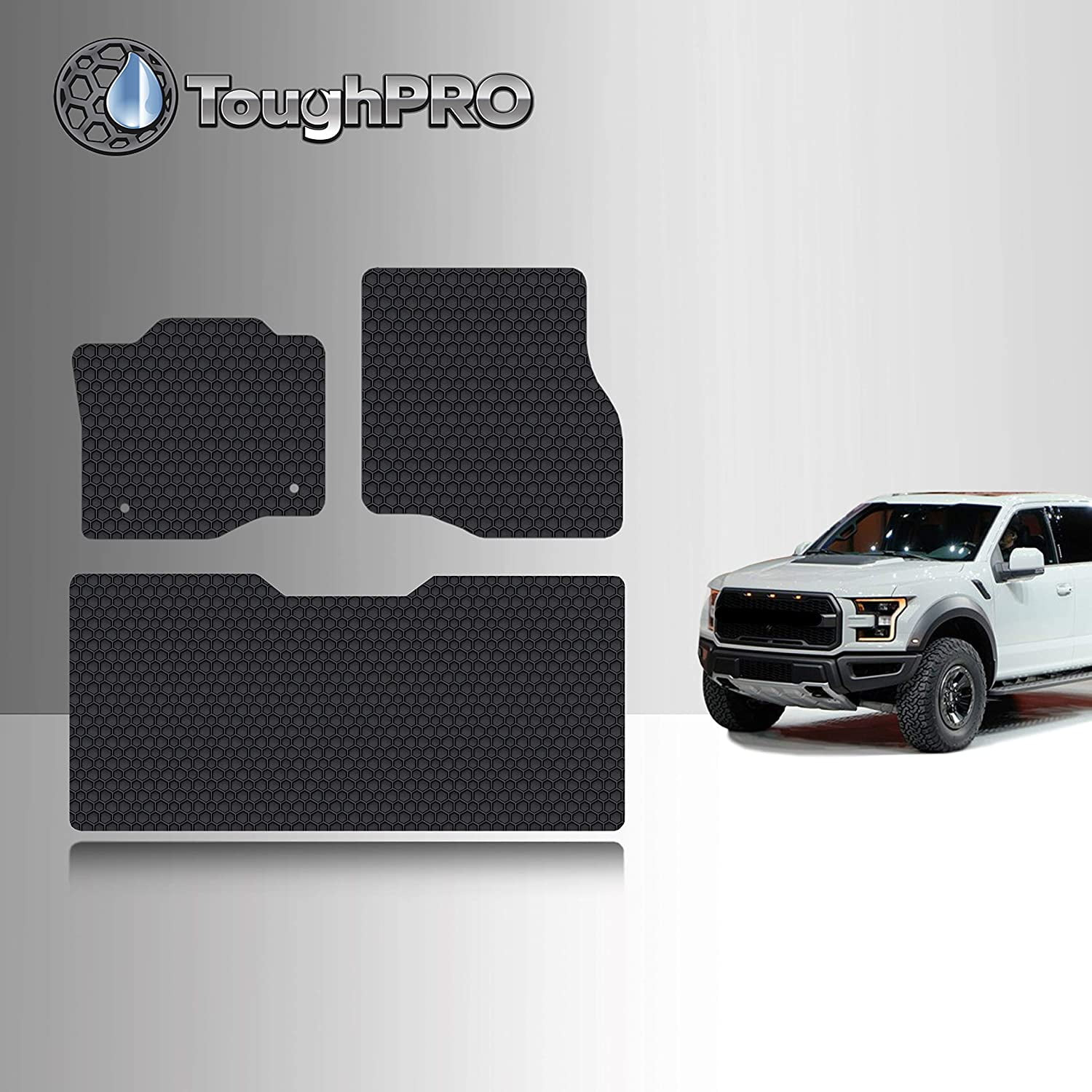 TOUGHPRO Floor Mat Accessories Set (Front Row + 2nd Row) Compatible with  Ford F-150 (Crew Cab) - All Weather - Heavy Duty - (Made in USA) - 2021