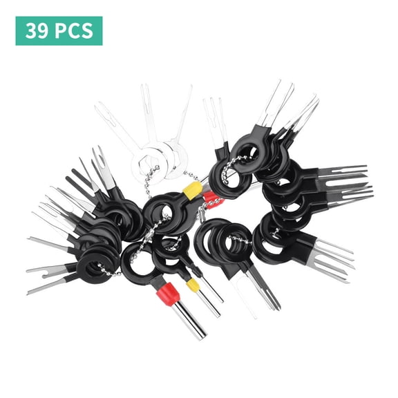 TOUMENY 39PC Wire Terminal Removal Tool, Car Electrical Wiring Crimp Connector Pin Kit for Automotive Connector Repair, Stainless Steel Terminal Pick Needle Set for Car Audio Navigation Wiring