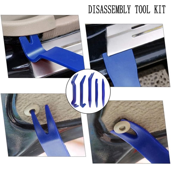 TOUMENY 5PC Trim Removal Tool Set, Auto Body Kit Removal Dashboard Removal Pry Tool for Car Audio Radio Door Panel Window Trim, Interior Exterior Car Trim Removal Kit for Boat Furniture