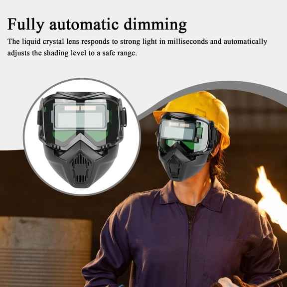 TOUMENY Auto-Darkening Welding Helmet, Fully Automatic Photoelectric Welding Cover Detachable Split Face Mask, Fast-Reacting Lens Head Mounted Face Shield for Arc Welding Grinding