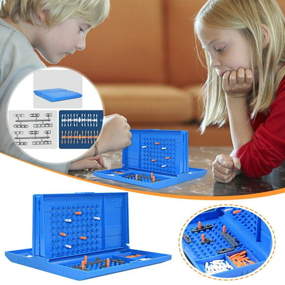 TOUMENY Battleship Game Sea Ship Chess, Funny Parent Two Player Battle Strategy Naval War Game, Portable Desktop Logic Board Game for Family