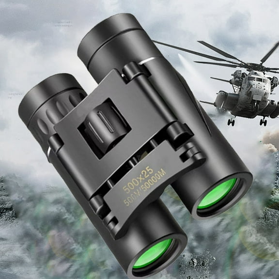 TOUMENY Binoculars, 500x25 High Definition Portable Powerful Binoculars for Outdoor Low Light Night Vision, BAK4 Prism Manual Focus Binoculars for Travel Hiking Bird Watching