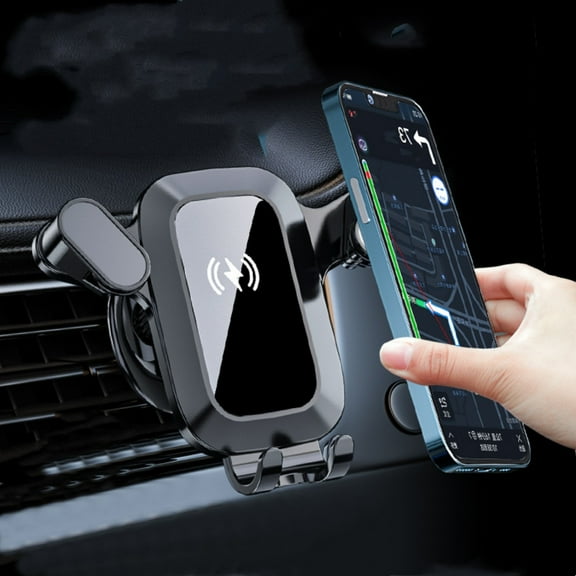 TOUMENY Car Wireless Charger, 15W Fast Charging Magnetic Holder for Dashboard Windshield, Auto Sensing Phone Mount with Strong Adsorption, 360 Rotation ABS Car Phone Charger for All Smartphones