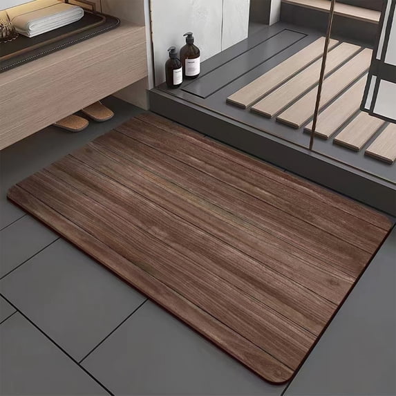 TOUMENY Diatomite Bath Mat, Super Absorbent Quick-Dry Floor Mat, Non-Slip Shower Toilet Sink Kitchen Laundry Room Water Absorption Mat