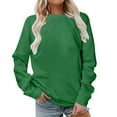 thumbnail image 1 of TOUMENY Fall Winter Sweaters for Women Casual Loose Long Sleeve Crewneck Pullover Comfy Oversized Tunic Tops Solid Knit Blouse Army Green L, 1 of 4