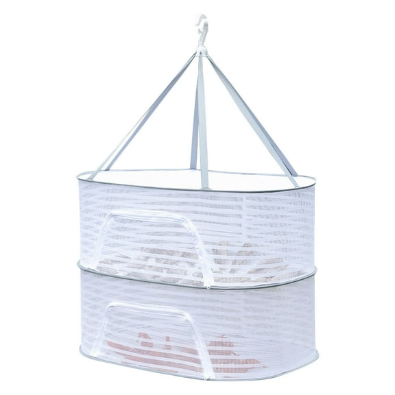 TOUMENY Foldable Mesh Drying Rack, Heavy-Duty Windproof Laundry Organizer, Space-Saving Flat Dryer for Sweaters Underwear Socks