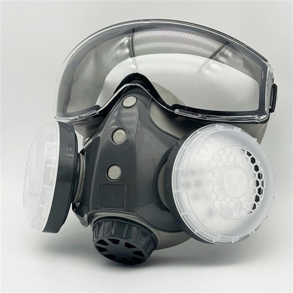 TOUMENY Full Face Mask Wide Field of View, Safety Goggles Face Shield with Large Lens for Grinding Painting, Protective Full Face Respirator Mask for Chemical Splashing Woodworking Construction