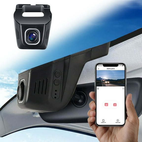 TOUMENY Hidden Car Recorder WiFi Cell Phone Interconnection, 1080P Dash Cam with 140 Wide Angle, Upgraded Car Camera with 24 Hours Parking Monitoring for Vehicle Security