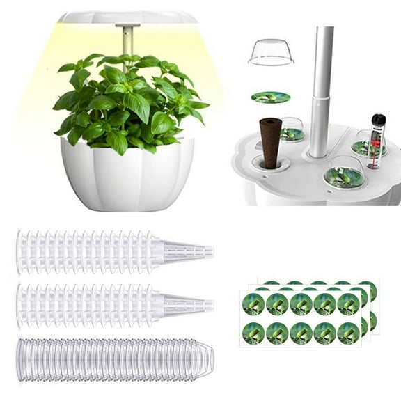 TOUMENY Hydroponic Pod Kit, Complete Indoor Gardening System for Lettuce Greens, Romaine Butterhead Leafy Vegetables Starter Kit