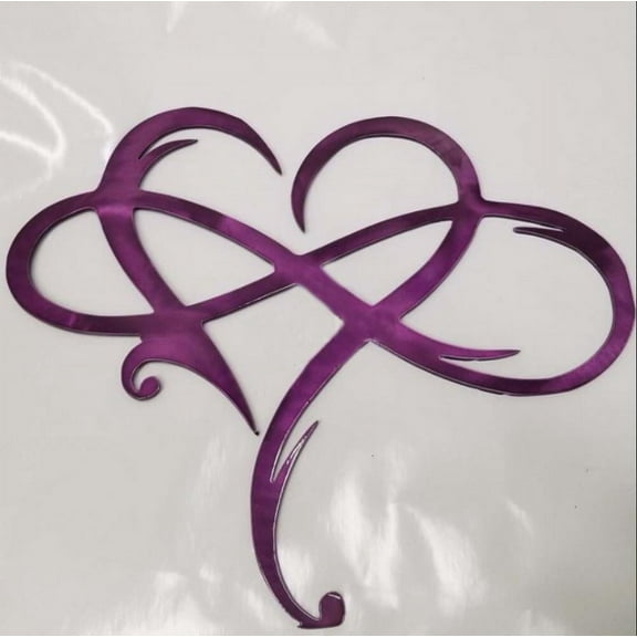 TOUMENY Infinity Heart Metal Wall Art, Unique Intertwined Heart Design, Bedroom Family Wall Decor 17x20cm