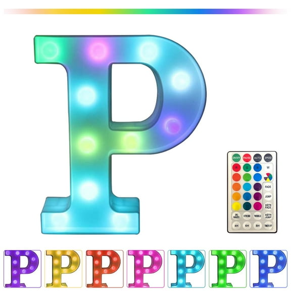 TOUMENY LED Marquee Letter Lights, Remote Control 16 Colors Flashing Modes, Decorative Alphabet Lights for Home Party Wedding Bar Decor