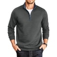 thumbnail image 1 of TOUMENY Men Zip Up Sweater High Neck Long Sleeve Solid Casual Comfy Slim Fit Pullover Fashion Knit Fall Winter Layer Tops Jacket Gray XL, 1 of 7