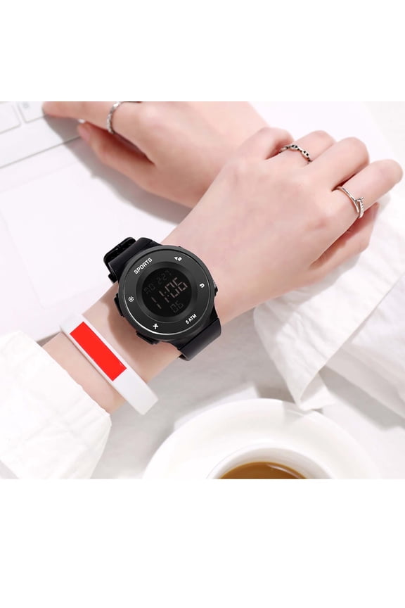 Men's Digital LED Sport Watch, Outdoor Electronic Watch with Stopwatch Alarm Luminous Display, Large Dial Date Week 12/24H Mode for Active Men