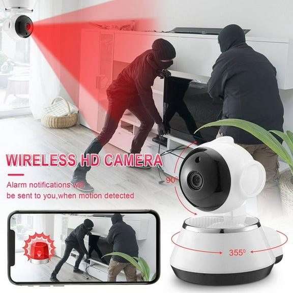 TOUMENY Mini WiFi Camera, 1080P HD Wireless Security Surveillance with Night Vision, Motion Detection Alarm IP Camera for Home Indoor, Two-Way Audio Pet Monitor with 355 Pan Tilt