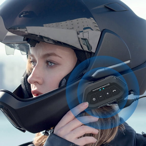 TOUMENY Motorcycle Bluetooth Headset, Bluetooth 5.0 Long Range Wireless Headset, IPX6 Waterproof Motorbike Helmet Communication System for Full Face and Open Face Helmets