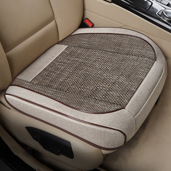 TOUMENY Premium Car Seat Cushion, Breathable Linen All-Seat Cover for Enhanced Driving Comfort, 4-Season Supportive Auto Cushion with Airflow Design