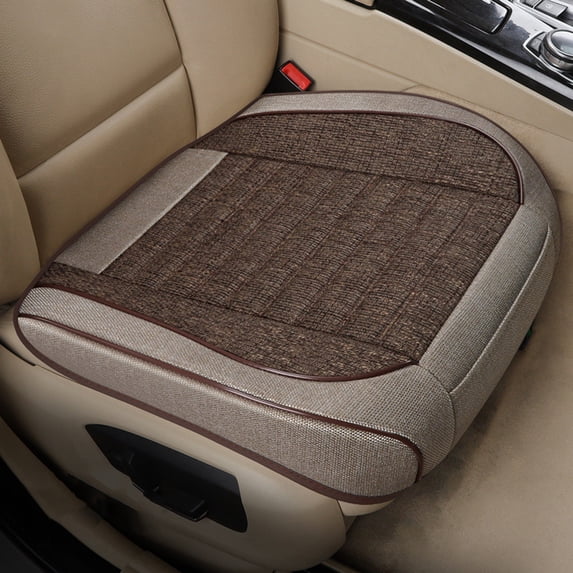 TOUMENY Premium Car Seat Cushion, Breathable Linen All-Seat Cover for Enhanced Driving Comfort, 4-Season Supportive Auto Cushion with Airflow Design