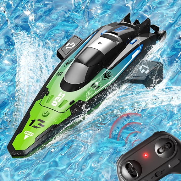 TOUMENY Remote Control Stunt Speedboat with Water Sensing, Mini RC Boat with -Water Induction Charging Long Range, Stunt Roll Motor Speedboats for Pool Lake Play, Blue