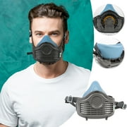 TOUMENY Reusable Face Gas Mask Cover, Silicone Half Mask Respirator with Filter, Professional Paint Spray Mask for Chemical Fume Dust Protection, Gas Mask for Work Safety Painting Welding