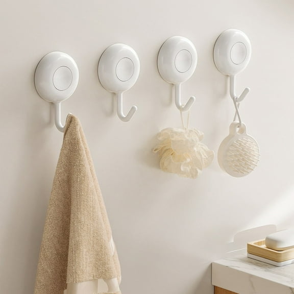 TOUMENY Rotating Hooks, Strong Adhesive Wall Hooks for Bathroom Kitchen, Adjustable Traceless Door Hanging Hooks for Towels Bags