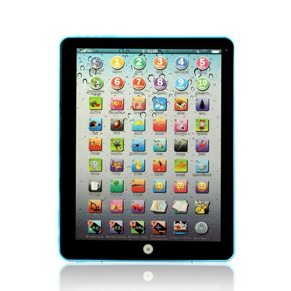 TOUMENY Russian Learning Tablet, 33 Letters 3 Mode Educational Computer , Interactive Alphabet Figures Words Music Learning Pad with Speaker, Portable Gift