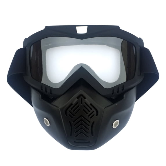 TOUMENY Ski Goggles with Removable Face Mask, Antifog Anti-Scratch UV Protection Lenses, Windproof Cold Weather Motorcycle Snowboarding Helmet Compatible Gear