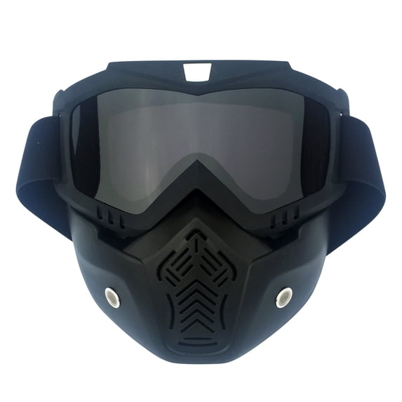 TOUMENY Ski Goggles with Removable Face Mask, Antifog Anti-Scratch UV Protection Lenses, Windproof Cold Weather Motorcycle Snowboarding Helmet Compatible Gear