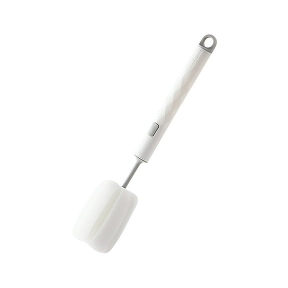 TOUMENY Soft Sponge Cup Brush, 360° Rotating No Dead Angle Cleaning, Household Baby Bottle Stain Remover for Tall Glasses Mugs Thermoses