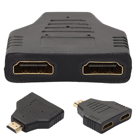 TOUMENY Splitter 1 in 2 Out, 4K HD TV Audio Video Splitter Adapter for Dual Displays, Male to Female Signal Splitter for PS3 -Ray DVD Player Projector