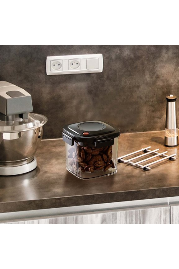 Vacuum Sealed Jar for Grain Storage, Airtight Food Storage Container with Pressurized Venting System, Kitchen Storage Jars for Pantry with One Button Opening
