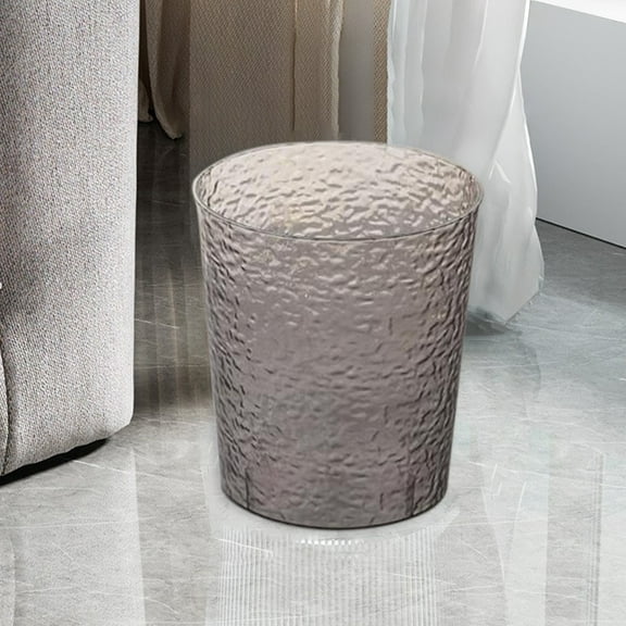 TOUMENY Vertical Striped Garbage Can, Transparent Large Capacity Rubbish Bin for Home Office Kitchen, Durable Easy-Clean Space-Saving Design