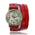 thumbnail image 1 of TOUMENY Vintage Cow Leather Bracelet Watch, Fashion Dress Quartz Wristwatch for Men Women, Analog Round Dial with Stainless Steel Case, 1 of 2