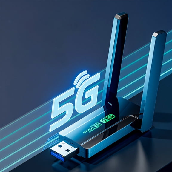 TOUMENY WiFi Extender, 1300M 2.4G/5G Wireless Internet Booster for Home, Dual Antenna WiFi Range Extender with USB Interface, Signal Repeater for Stable Connection