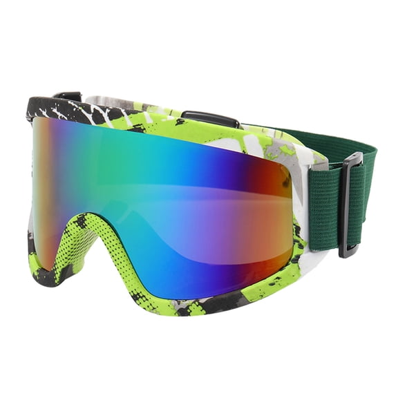 TOUMENY Windproof Ski Goggles, Protective Cycling Glasses for Men Women, Anti-Collision Ventilated Design for Mountaineering Snowboarding