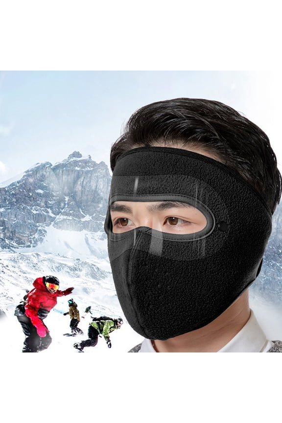 Winter Windproof Mask, Full Face Protection for Skiing Cycling Hiking, Transparent Vision Window Comfortable Washable Design