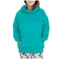 thumbnail image 1 of TOUMENY Women's Oversized Hoodies Fleece Pullover Casual Long Sleeve Crewneck Sweatshirt Cozy Loose Fall Winter Spring Basic Top Mint Green L, 1 of 7