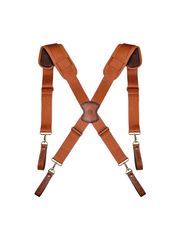 Adult Men's Suspenders Strap 4 Metal Snap Hooks Fully Adjustable Straps Webbing Heavy Duty X Shape