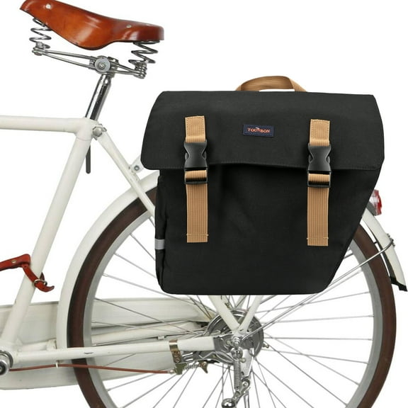 TOURBON Bike Double Panniers Rear Rack Bag Motorcycle Trunk Pack for City Commuting Riding