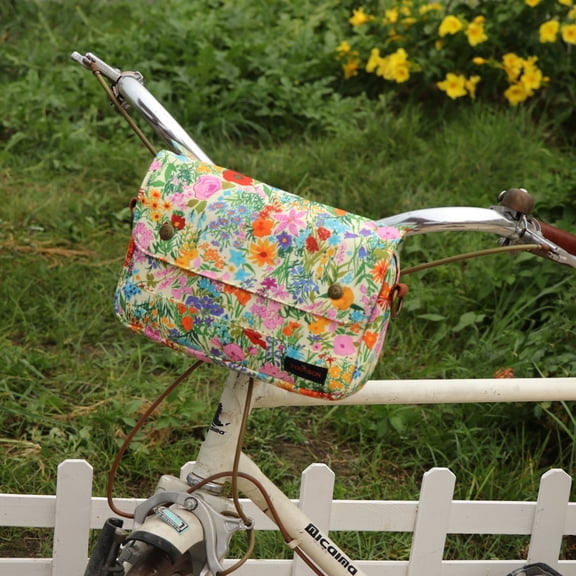 Tourbon Canvas Bike Handlebar Bag, Versatile Bicycle Front Tube Pack