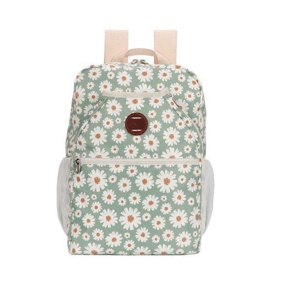 Tourbon Canvas Daisy Pattern Bike Rear Rack Pannier and Pickleball Racket Backpack