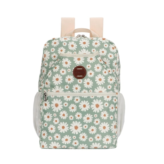 Tourbon Canvas Daisy Pattern Bike Rear Rack Pannier and Pickleball Racket Backpack