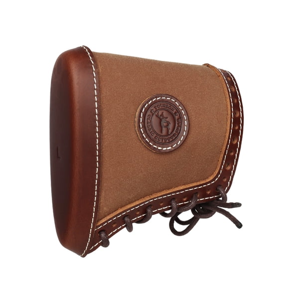 Tourbon Canvas Leather Protective Recoil Pad Lace-up Shoulder Cushion, Brown, 1 PC