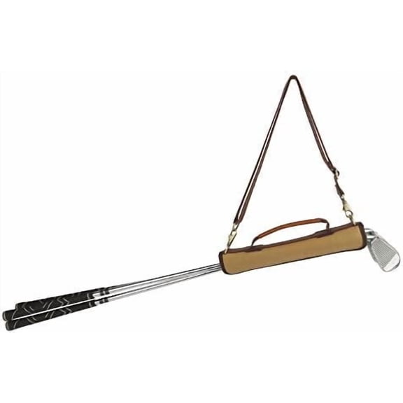 TOURBON Canvas Mini Golf Carry Sunday Bag Lightweight Driving Range Golf Training Case (Khaki)$$Sport & Recreation Other