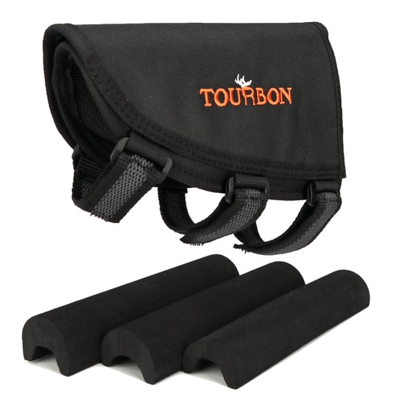 Tourbon 600D Oxford Cloth Stock Cover Cheek Rest Recoil Pad with 3 EVA Foam Inserts, Black, 1-Pack