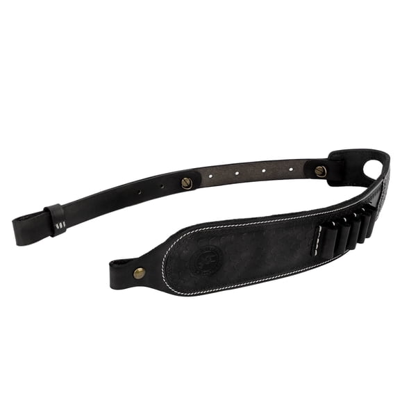 TOURBON Leather Sling for Hunting , Non-Slip Shoulder Strap Black