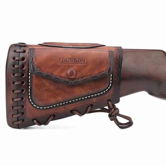 TOURBON  Leather Recoil Pad , Cheek Rest Riser- Brown