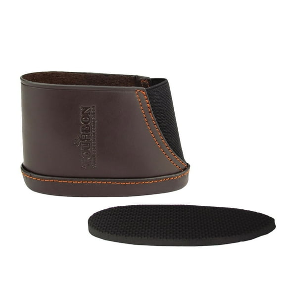 TOURBON  Leather Slip-on Recoil Pad stock Cover for Hunting Brown