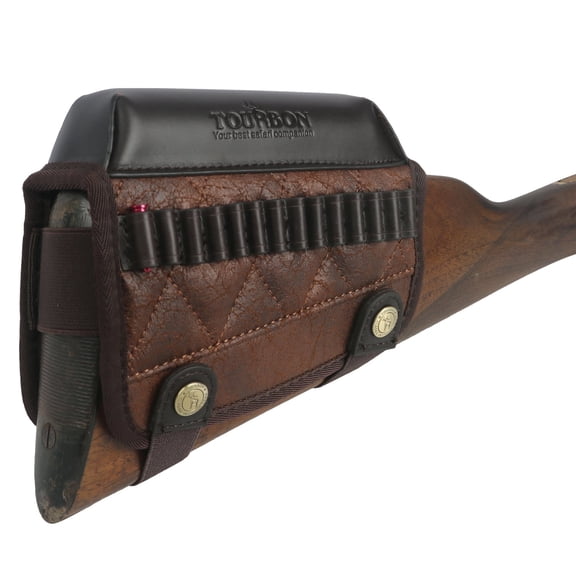 Tourbon Hunting Cheek Rest Cover PU Leather with Loops 1-Count