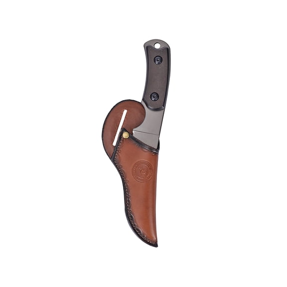 TOURBON Leather Knife Sheath Fixed Blade Case with Belt Loop, Camping Outdoor Knife Holder (Without Knives), 1 Count