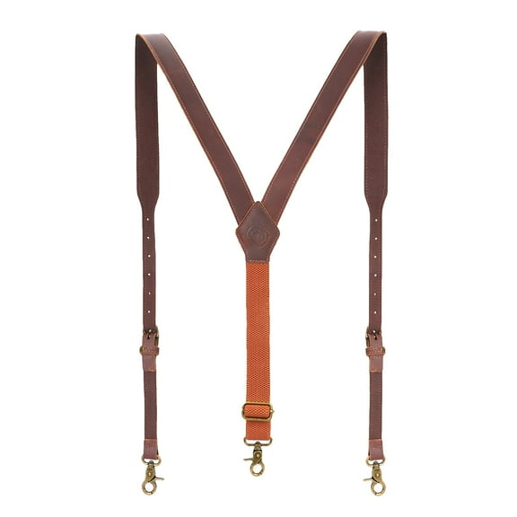 TOURBON Leather Tool Belt Clothing Suspenders Tactical Duty Belt Harness Adjustable Men